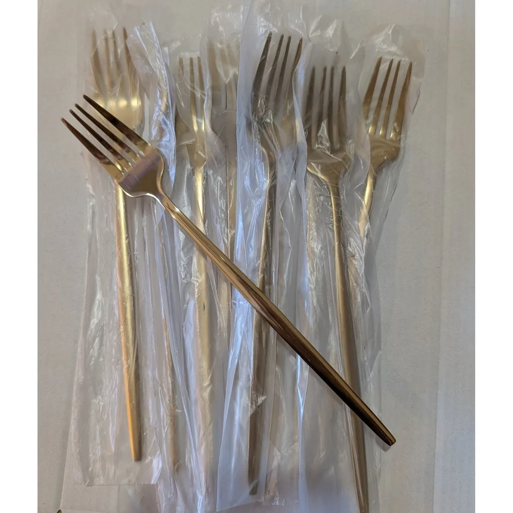 Unbranded‎ Gold Stainless Steel Large Set 72 Flatware Spoons, Forks (3 sizes)